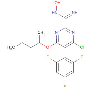 873682-93-0  2-Pyrimidinecarboximidamide,4-chloro-N-hydroxy-6-(1-methylbutoxy)-5-(2,4,6-trifluorophenyl)-
