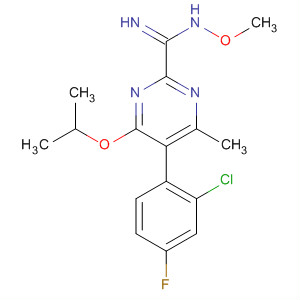 873683-01-3  2-Pyrimidinecarboximidamide,5-(2-chloro-4-fluorophenyl)-N-methoxy-4-methyl-6-(1-methylethoxy)-