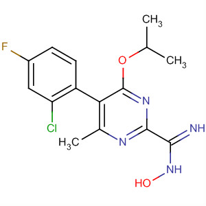 873683-02-4  2-Pyrimidinecarboximidamide,5-(2-chloro-4-fluorophenyl)-N-hydroxy-4-methyl-6-(1-methylethoxy)-