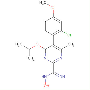 873683-06-8  2-Pyrimidinecarboximidamide,5-(2-chloro-4-methoxyphenyl)-N-hydroxy-4-methyl-6-(1-methylethoxy)-