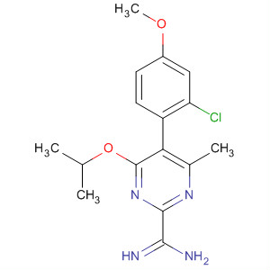 873683-08-0  2-Pyrimidinecarboximidamide,5-(2-chloro-4-methoxyphenyl)-4-methyl-6-(1-methylethoxy)-