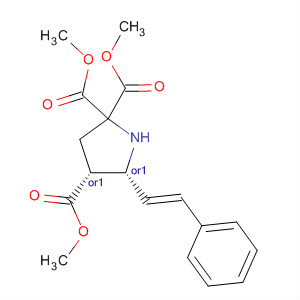 873686-68-1  2,2,4-Pyrrolidinetricarboxylic acid, 5-[(1E)-2-phenylethenyl]-, trimethylester, (4R,5R)-rel-