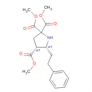 873686-70-5  2,2,4-Pyrrolidinetricarboxylic acid, 5-(2-phenylethyl)-, trimethyl ester,(4R,5R)-rel-