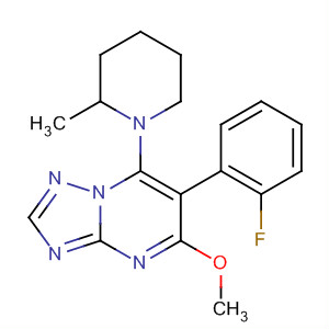873691-01-1  [1,2,4]Triazolo[1,5-a]pyrimidine,6-(2-fluorophenyl)-5-methoxy-7-(2-methyl-1-piperidinyl)-