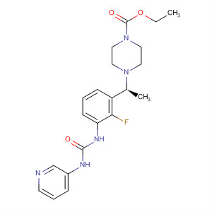 873702-15-9  1-Piperazinecarboxylic acid,4-[(1S)-1-[2-fluoro-3-[[(3-pyridinylamino)carbonyl]amino]phenyl]ethyl]-,ethyl ester