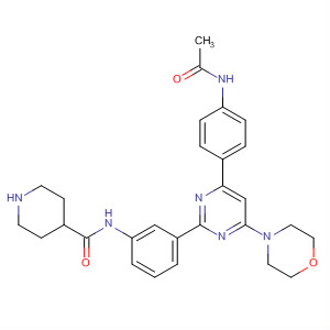 873781-22-7  4-Piperidinecarboxamide,N-[3-[4-[4-(acetylamino)phenyl]-6-(4-morpholinyl)-2-pyrimidinyl]phenyl]-
