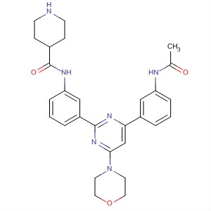 873781-23-8  4-Piperidinecarboxamide,N-[3-[4-[3-(acetylamino)phenyl]-6-(4-morpholinyl)-2-pyrimidinyl]phenyl]-