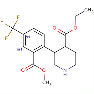 873846-91-4  4-Piperidinecarboxylic acid,3-[2-(methoxycarbonyl)-4-(trifluoromethyl)phenyl]-, ethyl ester,(3R,4S)-rel-