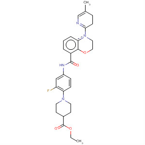 873859-57-5  4-Piperidinecarboxylic acid,1-[4-[[[3,4-dihydro-4-(5-methyl-2-pyridinyl)-2H-1,4-benzoxazin-8-yl]carbonyl]amino]-2-fluorophenyl]-, ethyl ester