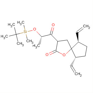 873873-90-6  1-Oxaspiro[4.4]nonan-2-one,3-[(2S)-2-[[(1,1-dimethylethyl)dimethylsilyl]oxy]-1-oxopropyl]-6,9-diethenyl-, (6R,9R)-