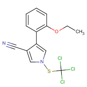 87388-80-5  1H-Pyrrole-3-carbonitrile, 4-(2-ethoxyphenyl)-1-[(trichloromethyl)thio]-