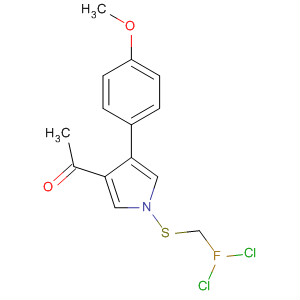 87388-94-1  1H-Pyrrole, 3-acetyl-1-[(dichlorofluoromethyl)thio]-4-(4-methoxyphenyl)-