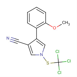 87389-06-8  1H-Pyrrole-3-carbonitrile, 4-(2-methoxyphenyl)-1-[(trichloromethyl)thio]-