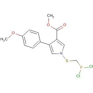 87389-14-8  1H-Pyrrole-3-carboxylic acid,1-[(dichlorofluoromethyl)thio]-4-(4-methoxyphenyl)-, methyl ester