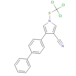 87389-20-6  1H-Pyrrole-3-carbonitrile, 4-[1,1'-biphenyl]-4-yl-1-[(trichloromethyl)thio]-