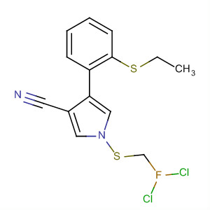 87389-35-3  1H-Pyrrole-3-carbonitrile,1-[(dichlorofluoromethyl)thio]-4-[2-(ethylthio)phenyl]-