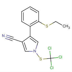 87389-36-4  1H-Pyrrole-3-carbonitrile,4-[2-(ethylthio)phenyl]-1-[(trichloromethyl)thio]-