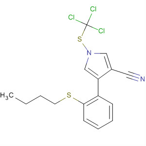 87389-43-3  1H-Pyrrole-3-carbonitrile,4-[2-(butylthio)phenyl]-1-[(trichloromethyl)thio]-