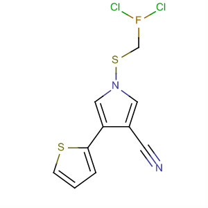 87389-46-6  1H-Pyrrole-3-carbonitrile, 1-[(dichlorofluoromethyl)thio]-4-(2-thienyl)-