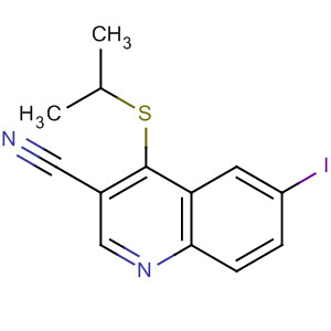 872577-36-1  3-Quinolinecarbonitrile, 6-iodo-4-[(1-methylethyl)thio]-