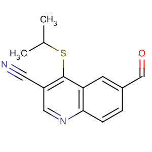 872577-37-2  3-Quinolinecarbonitrile, 6-formyl-4-[(1-methylethyl)thio]-