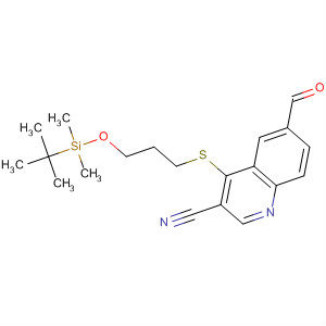 872577-64-5  3-Quinolinecarbonitrile,4-[[3-[[(1,1-dimethylethyl)dimethylsilyl]oxy]propyl]thio]-6-formyl-