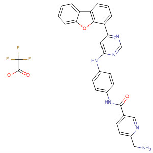 872602-32-9  3-Pyridinecarboxamide,6-(aminomethyl)-N-[4-[[6-(4-dibenzofuranyl)-4-pyrimidinyl]amino]phenyl]-, trifluoroacetate