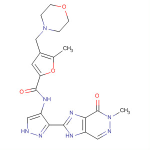 872611-21-7  2-Furancarboxamide,N-[3-(4,5-dihydro-5-methyl-4-oxo-1H-imidazo[4,5-d]pyridazin-2-yl)-1H-pyrazol-4-yl]-5-methyl-4-(4-morpholinylmethyl)-