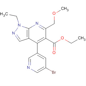 872683-26-6  1H-Pyrazolo[3,4-b]pyridine-5-carboxylic acid,4-(5-bromo-3-pyridinyl)-1-ethyl-6-(methoxymethyl)-, ethyl ester