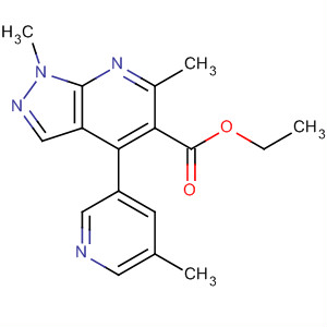 872683-31-3  1H-Pyrazolo[3,4-b]pyridine-5-carboxylic acid,1,6-dimethyl-4-(5-methyl-3-pyridinyl)-, ethyl ester