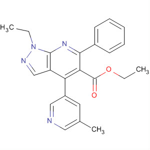 872683-32-4  1H-Pyrazolo[3,4-b]pyridine-5-carboxylic acid,1-ethyl-4-(5-methyl-3-pyridinyl)-6-phenyl-, ethyl ester