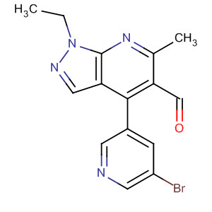 872683-51-7  1H-Pyrazolo[3,4-b]pyridine-5-carboxaldehyde,4-(5-bromo-3-pyridinyl)-1-ethyl-6-methyl-