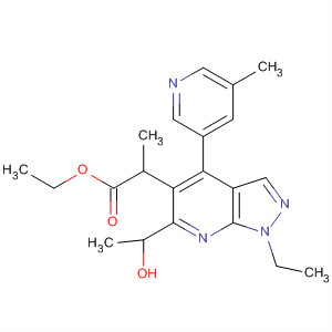 872683-95-9  1H-Pyrazolo[3,4-b]pyridine-5-propanoic acid,1-ethyl-6-(1-hydroxyethyl)-4-(5-methyl-3-pyridinyl)-, ethyl ester