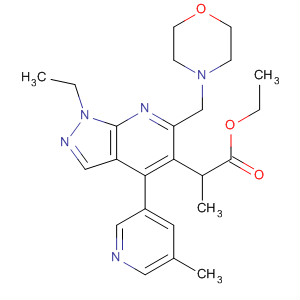 872683-96-0  1H-Pyrazolo[3,4-b]pyridine-5-propanoic acid,1-ethyl-4-(5-methyl-3-pyridinyl)-6-(4-morpholinylmethyl)-, ethyl ester