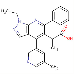 872684-13-4  1H-Pyrazolo[3,4-b]pyridine-5-propanoic acid,1-ethyl-4-(5-methyl-3-pyridinyl)-6-phenyl-