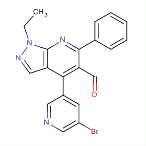 872684-38-3  1H-Pyrazolo[3,4-b]pyridine-5-carboxaldehyde,4-(5-bromo-3-pyridinyl)-1-ethyl-6-phenyl-