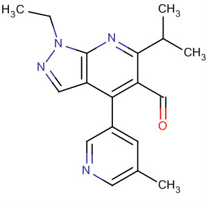 872684-49-6  1H-Pyrazolo[3,4-b]pyridine-5-carboxaldehyde,1-ethyl-6-(1-methylethyl)-4-(5-methyl-3-pyridinyl)-