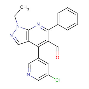 872684-51-0  1H-Pyrazolo[3,4-b]pyridine-5-carboxaldehyde,4-(5-chloro-3-pyridinyl)-1-ethyl-6-phenyl-