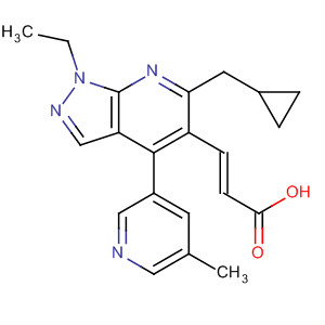 872686-00-5  2-Propenoic acid,3-[6-(cyclopropylmethyl)-1-ethyl-4-(5-methyl-3-pyridinyl)-1H-pyrazolo[3,4-b]pyridin-5-yl]-, (2E)-