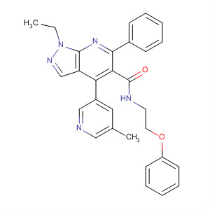 872686-11-8  1H-Pyrazolo[3,4-b]pyridine-5-carboxamide,1-ethyl-4-(5-methyl-3-pyridinyl)-N-(2-phenoxyethyl)-6-phenyl-