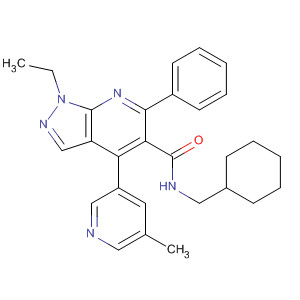 872686-12-9  1H-Pyrazolo[3,4-b]pyridine-5-carboxamide,N-(cyclohexylmethyl)-1-ethyl-4-(5-methyl-3-pyridinyl)-6-phenyl-