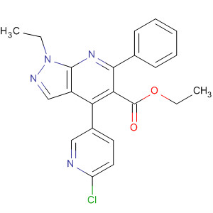 872686-13-0  1H-Pyrazolo[3,4-b]pyridine-5-carboxylic acid,4-(6-chloro-3-pyridinyl)-1-ethyl-6-phenyl-, ethyl ester