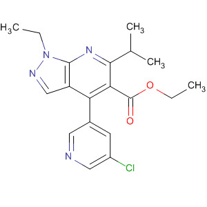 872686-42-5  1H-Pyrazolo[3,4-b]pyridine-5-carboxylic acid,4-(5-chloro-3-pyridinyl)-1-ethyl-6-(1-methylethyl)-, ethyl ester