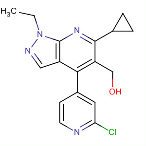872686-78-7  1H-Pyrazolo[3,4-b]pyridine-5-methanol,4-(2-chloro-4-pyridinyl)-6-cyclopropyl-1-ethyl-