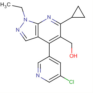 872686-86-7  1H-Pyrazolo[3,4-b]pyridine-5-methanol,4-(5-chloro-3-pyridinyl)-6-cyclopropyl-1-ethyl-