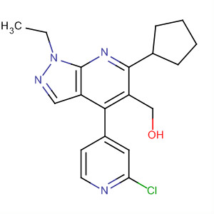 872686-89-0  1H-Pyrazolo[3,4-b]pyridine-5-methanol,4-(2-chloro-4-pyridinyl)-6-cyclopentyl-1-ethyl-