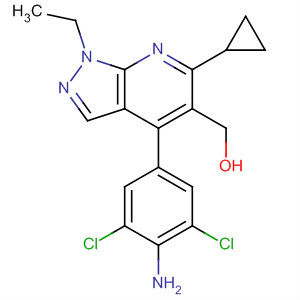872686-90-3  1H-Pyrazolo[3,4-b]pyridine-5-methanol,4-(4-amino-3,5-dichlorophenyl)-6-cyclopropyl-1-ethyl-