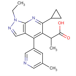 872687-07-5  1H-Pyrazolo[3,4-b]pyridine-5-propanoic acid,6-cyclopropyl-1-ethyl-4-(5-methyl-3-pyridinyl)-