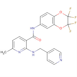 872707-34-1  3-Pyridinecarboxamide,6-methyl-2-[(4-pyridinylmethyl)amino]-N-(2,2,3,3-tetrafluoro-2,3-dihydro-1,4-benzodioxin-6-yl)-