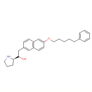 872711-66-5  2-Pyrrolidinemethanol,1-[[6-[(5-phenylpentyl)oxy]-2-naphthalenyl]methyl]-, (2R)-